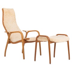 Set of Lamino Lounge Chair and Ottoman by Yngve Ekström for Swedese, 1950s