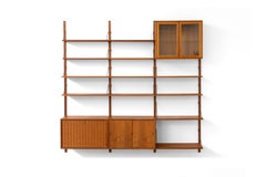 Vintage-Wandregal „Royal System“, Mid-Century-Modern-Stil aus Teakholz und Metall, 244 cm