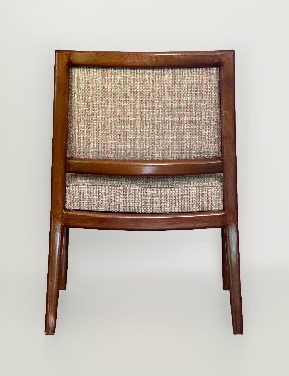 Unknown Vintage Mid Century Modern Walnut Arm Chairs - Newly Reupholstered For Sale