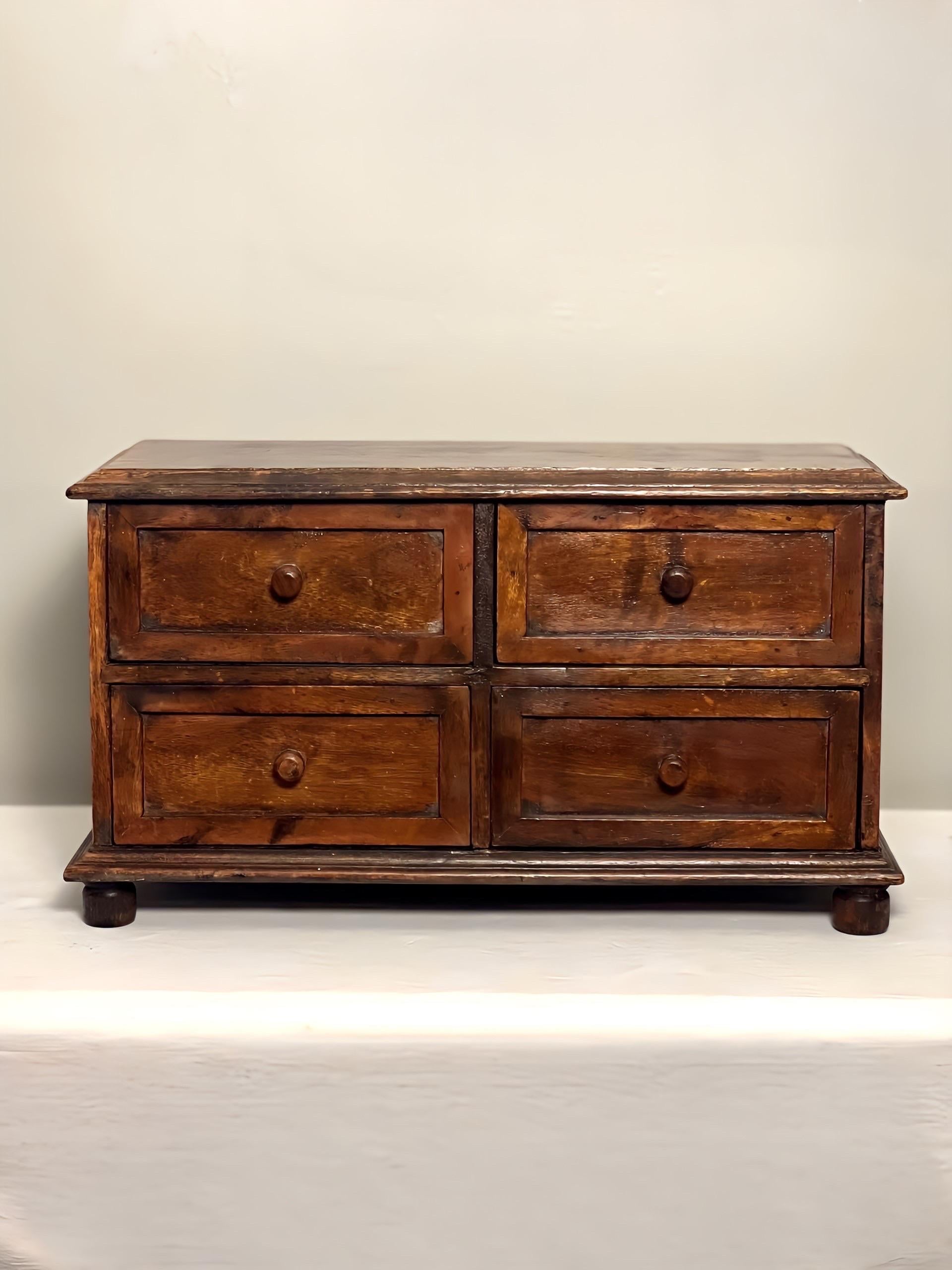 Hand-Crafted 19th Century Wood Apothecary Cabinet