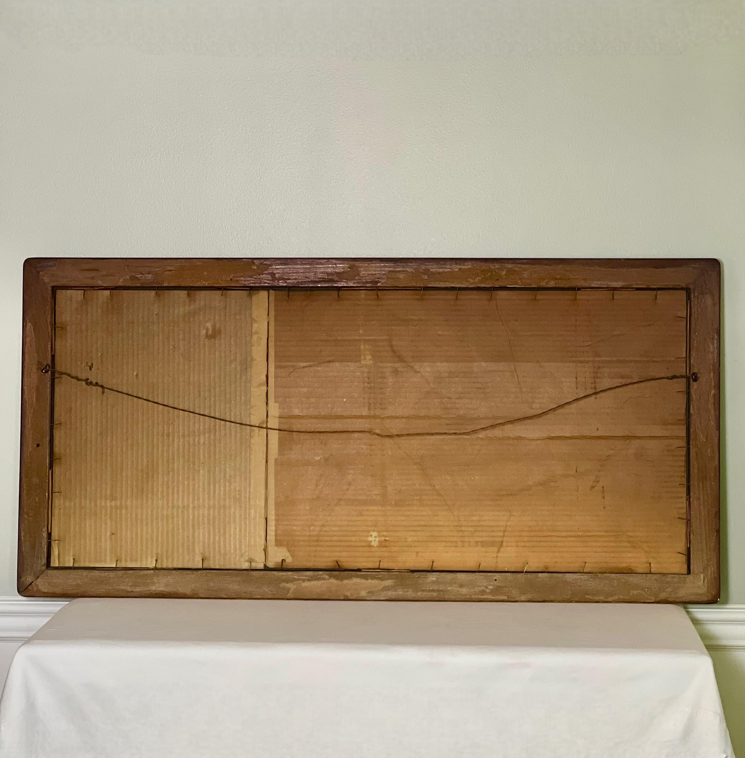 1940s Carved Giltwood Rectangular Mantle Mirror For Sale 6