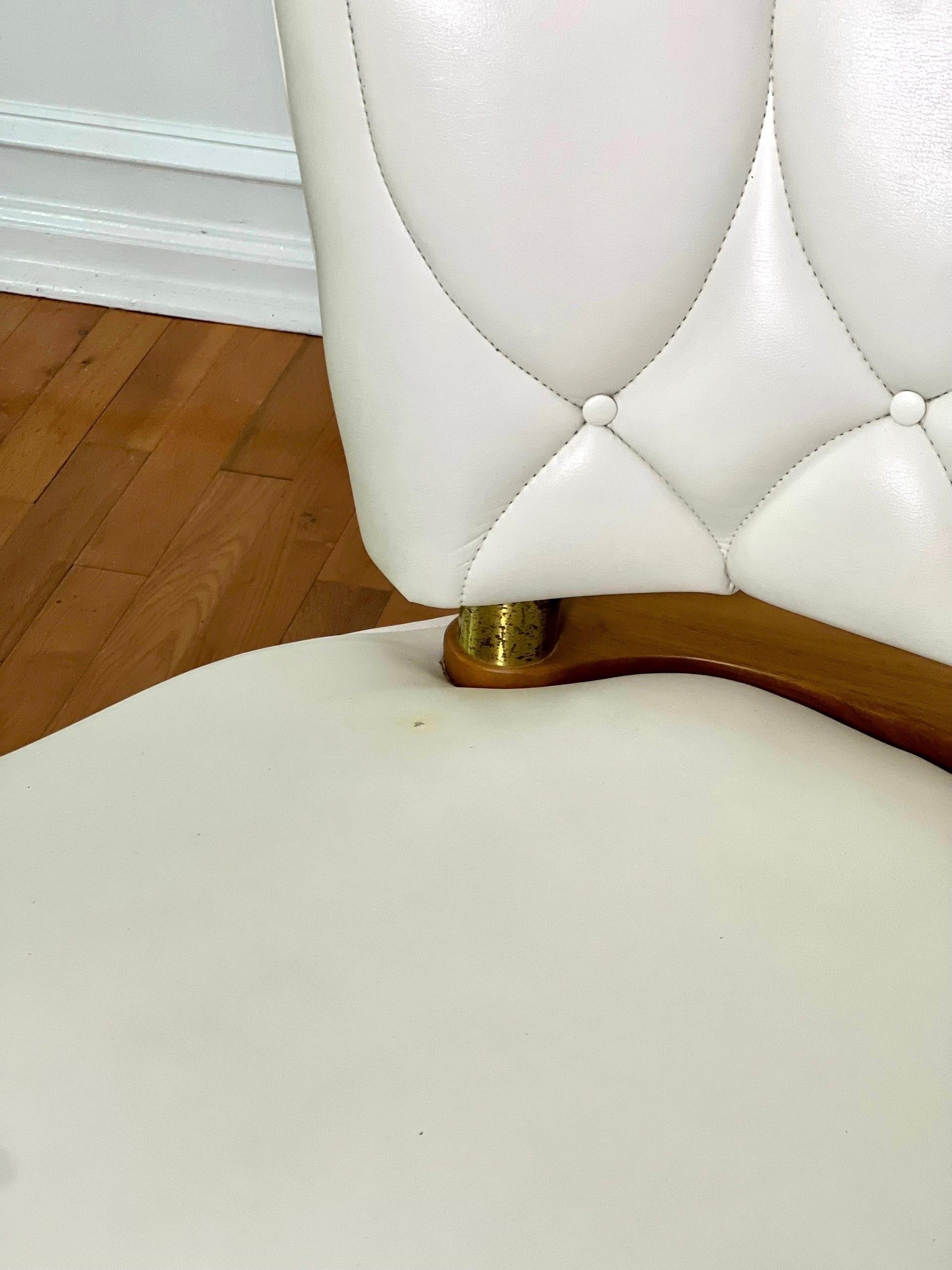 1960s Kroehler White Swivel Side Chair For Sale 1