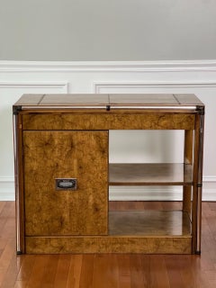 Mid Century Hollywood Regency Servidor Expandible de Madera Burl