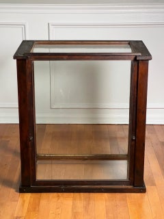 Antique English Six-Pane Glass and Mahogany Display Showcase Vitrine, c. 1900