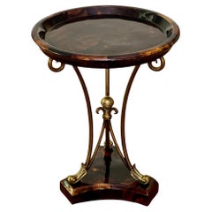 1970s Maitland Smith Tessellated Horn Round Side Table