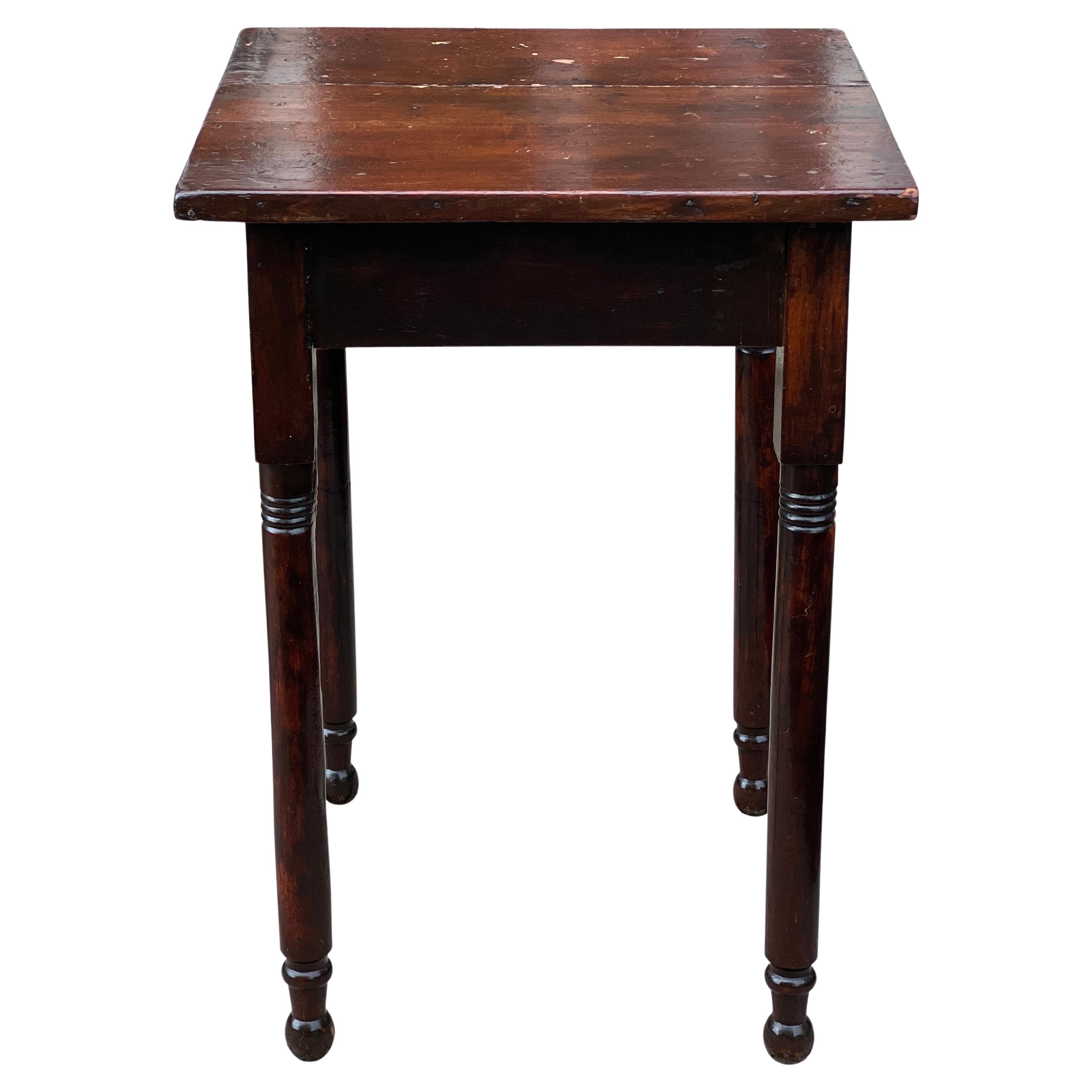 19th Century Mahogany Small Work Table, Side Table or Plant Stand For Sale