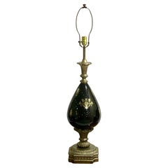 Antique French Brass and Porcelain Table Lamp with Ormolu, circa 1890