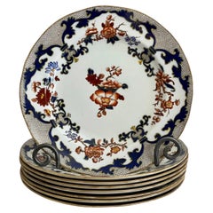 Set of 8 Antique Minton Imari Style Dinner Plates