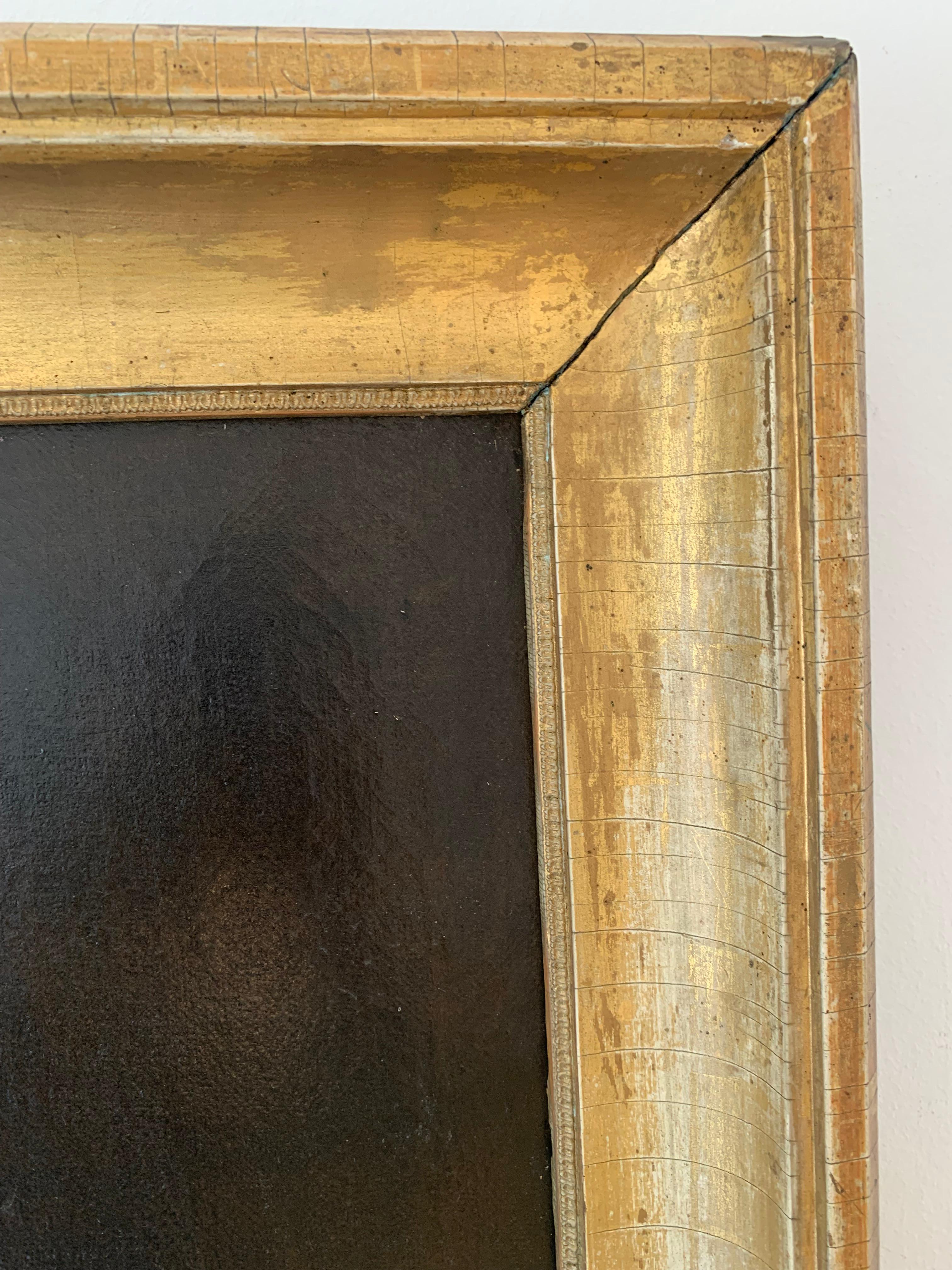 19th Century Antique Portrait Painting of a German Gentleman - Original Gilded Frame For Sale