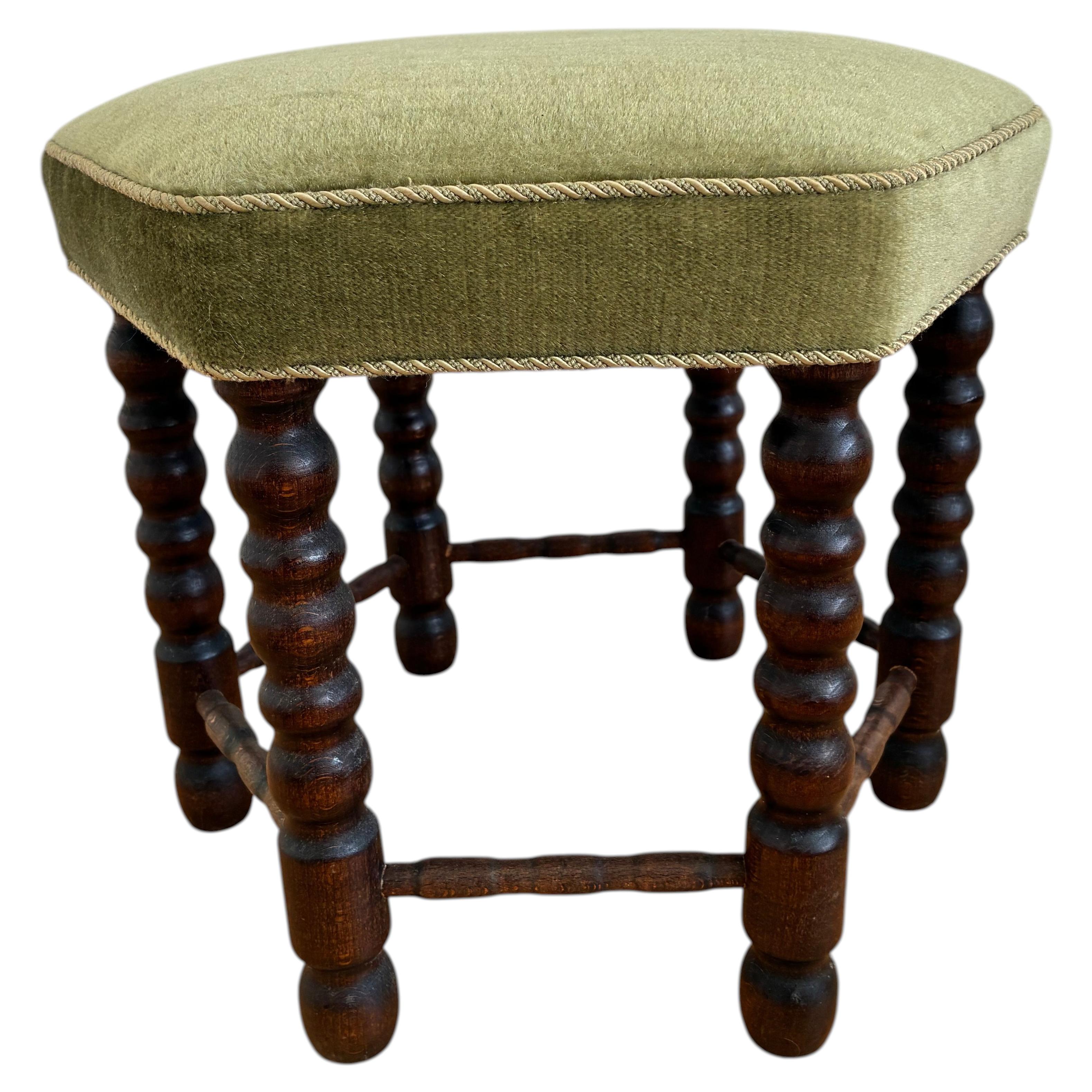 Vintage Barley Twist Stool, English, Mid-20th Century For Sale