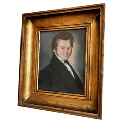 Antique Portrait Pastel Painting of a Gentleman, c. 1830
