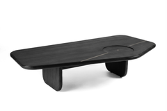 Esvee Atelier Ishi Large Black Oak Katana-Inspired Coffee Table with Brass