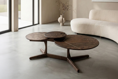 Esvee Atelier Organic Modern Solid Oak and Brass Inlay Kaluva Coffee Table