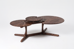 Esvee Atelier Organic Modern Solid Oak and Brass Inlay Kaluva Coffee Table