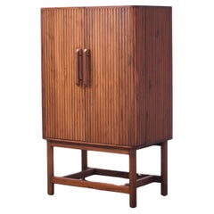 Midcentury Modern American Solid Oak wood SUAVE DryBar cabinet with mixing tray 