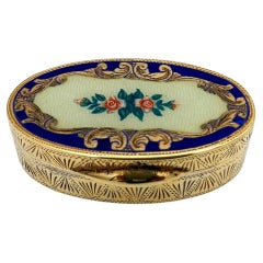 Portapillole in argento Sterling Enamel dipinto a mano in stile Art Nouveau in miniatura floreale