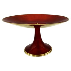 Centro de mesa dorado con esmalte al fuego translúcido sobre guilloché Salimbeni