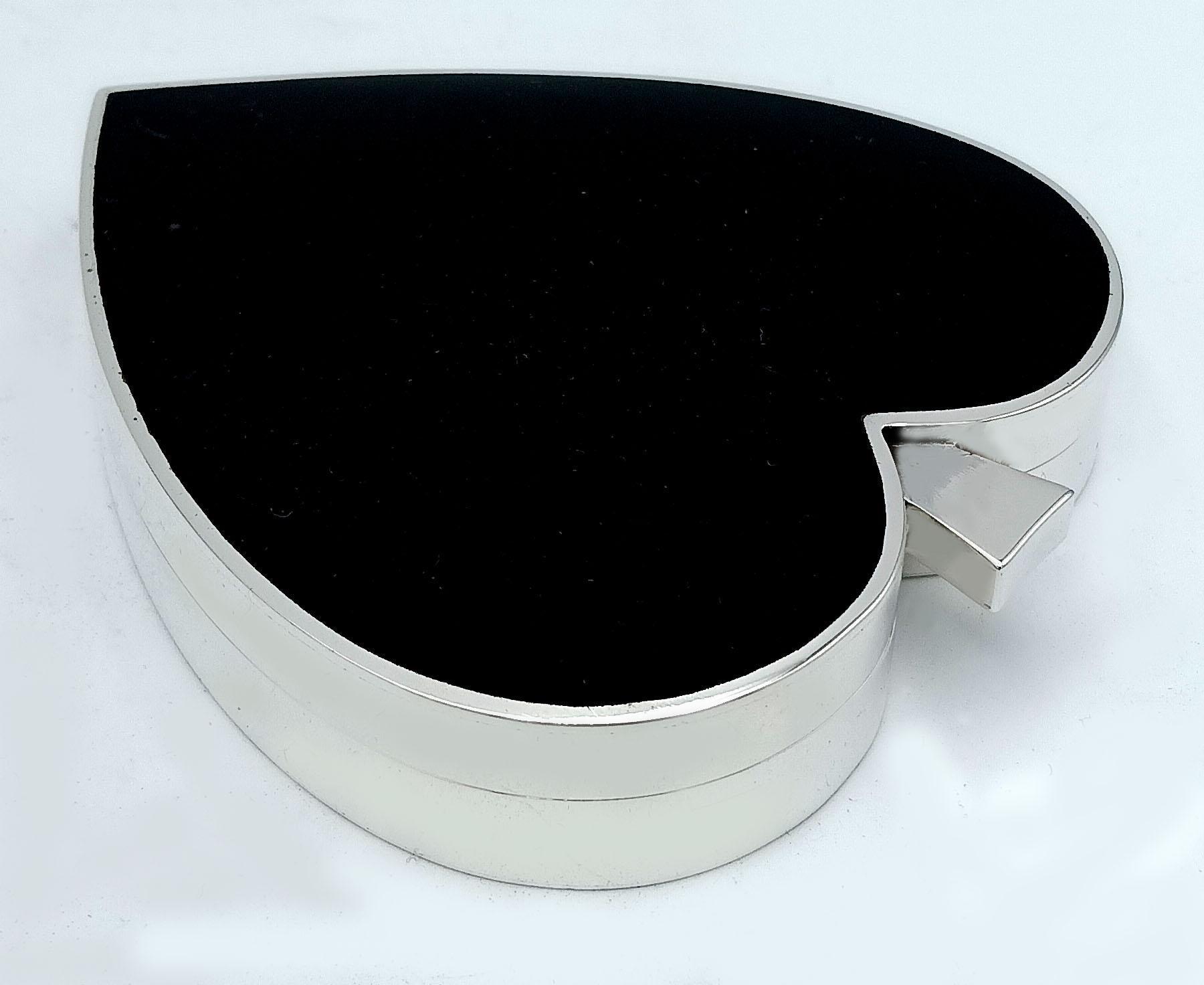 Box shaped “spade” playing card suit black fired Art Deco style Salimbeni For Sale 3