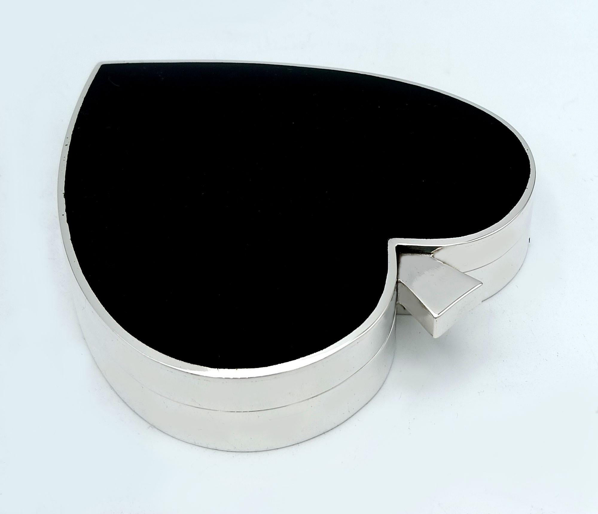 Box shaped “spade” playing card suit black fired Art Deco style Salimbeni For Sale 4