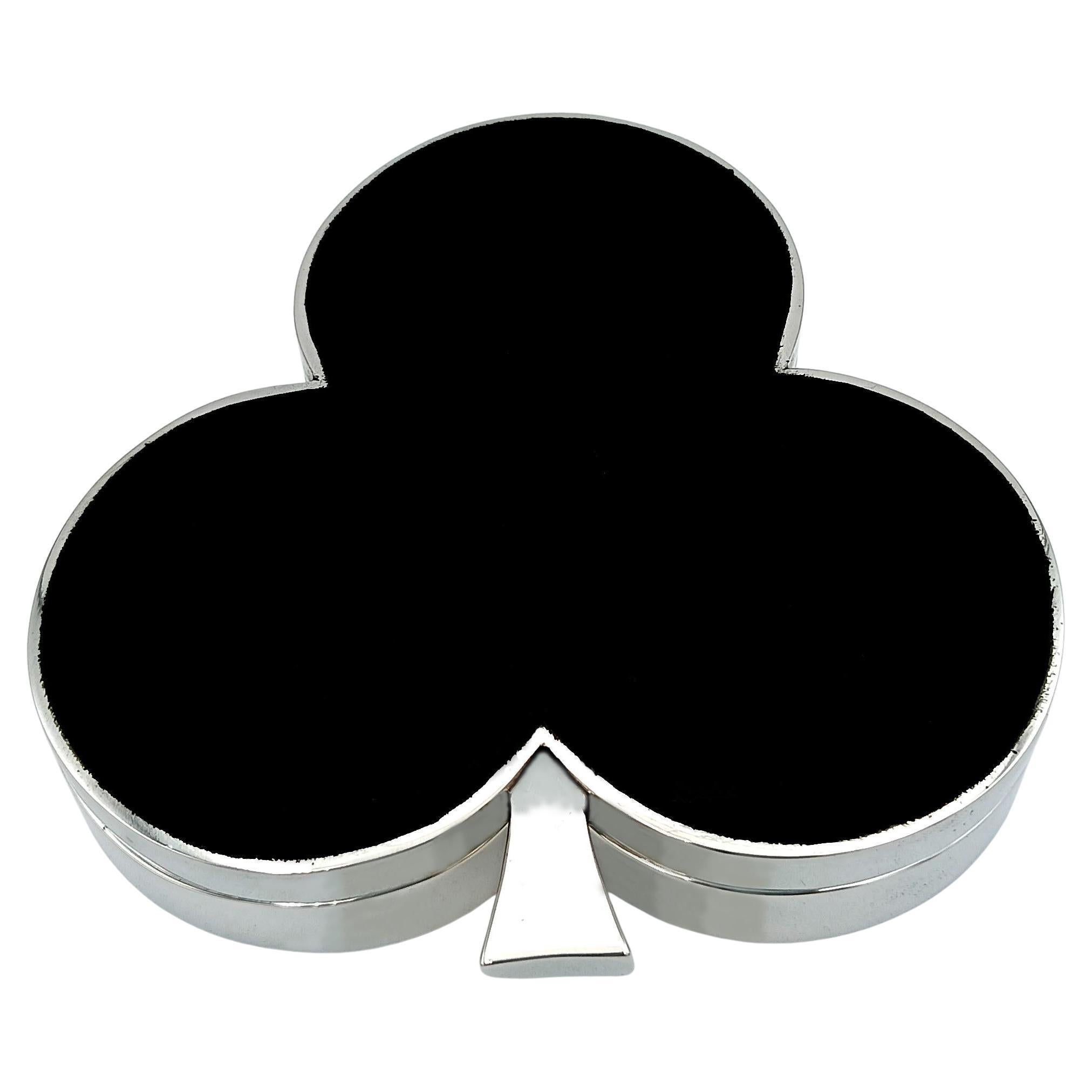 Box shaped “flowers” playing card suit black fired Art Deco style Salimbeni