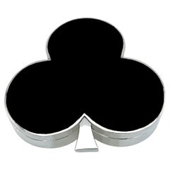 Box shaped “flowers” playing card suit black fired Art Deco style Salimbeni
