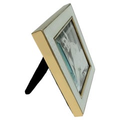 Cadre photo carré en argent sterling plaqué or avec émail translucide Salimbeni