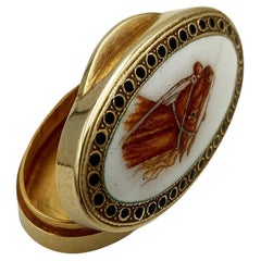 Pill Box oval horse's head miniature Sterling Silver Salimbeni