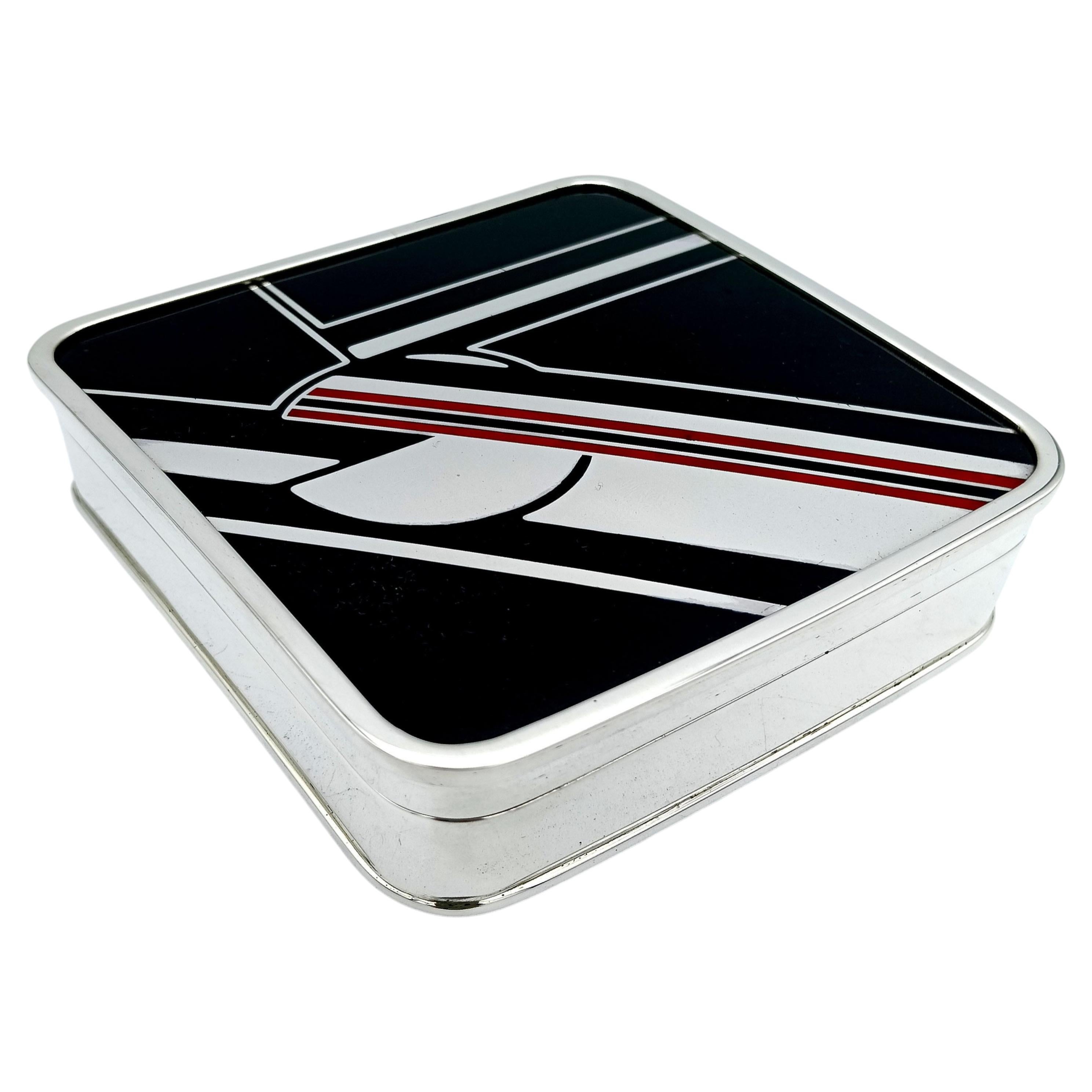 Table Box Sterling Silver squared Art Deco style inspired by Cartier - Salimbeni