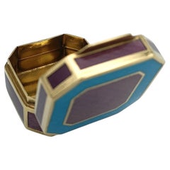 Portapillole smalto cotto a due colori su Guilloché in argento Sterling Salimbeni