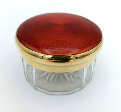 Favor Box Sterling Silver fired Enamel on Guillochè and cut crystal Salimbeni