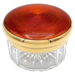 Favor Box Sterling Silver fired Enamel on Guillochè and cut crystal Salimbeni