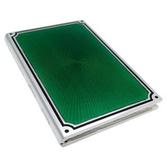 Cigarette Case shape of a diary fired enamel Sterling Silver Salimbeni
