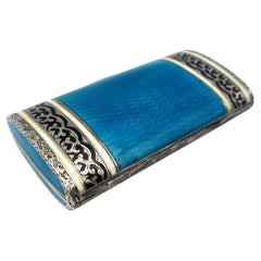 Cigarette Case for handbag fired enamel Sterling Silver Art Deco style Salimbeni