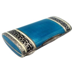 Cigarette Case for handbag fired enamel Sterling Silver Art Deco style Salimbeni