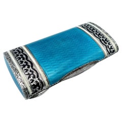 Portasigarette da borsetta in argento sterling smaltato a fuoco, stile Art Déco, Salimbeni