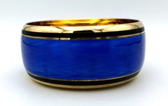Round blue enamel sterling silver bowl on a guilloche base with a rounded rim  Salimbeni