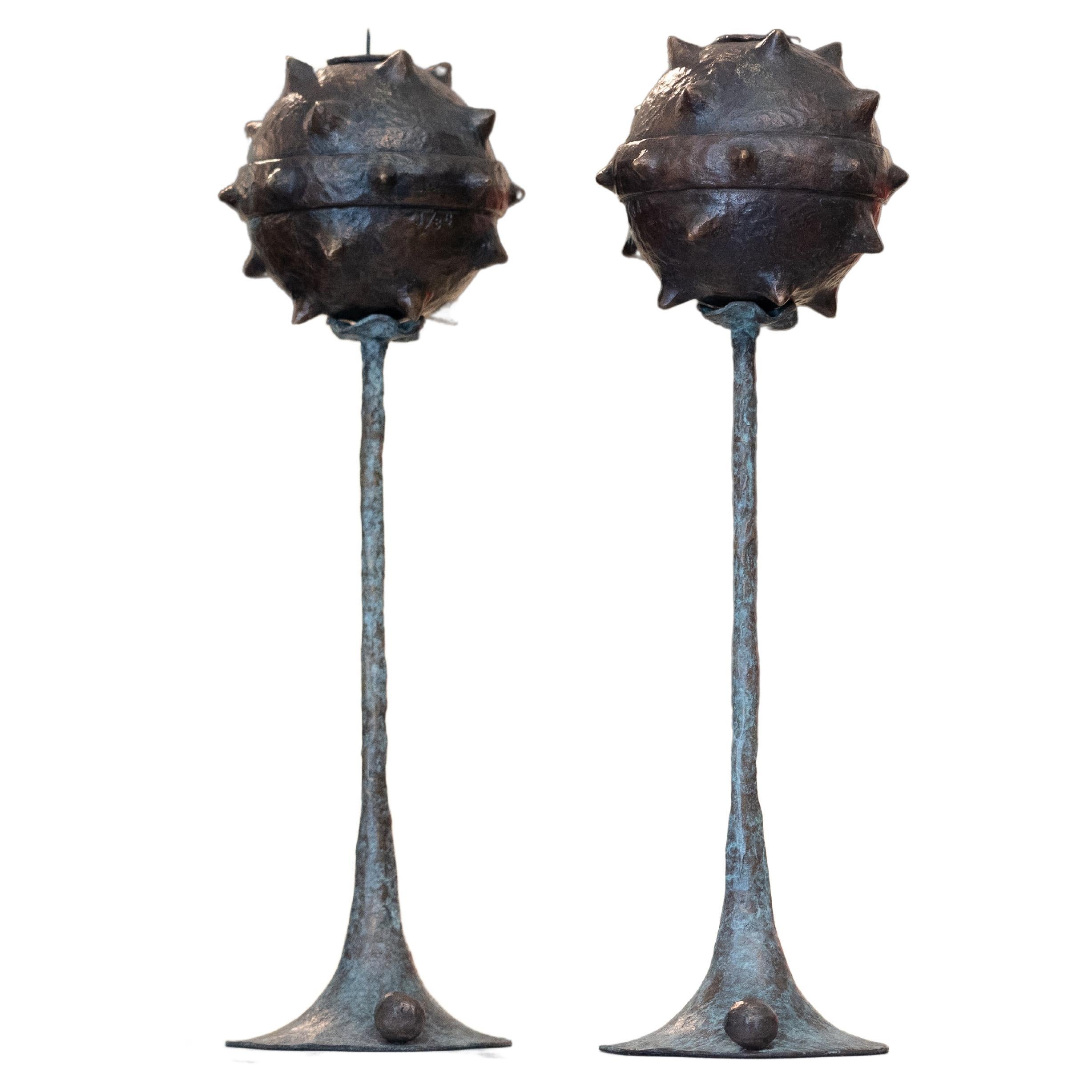 Set of Bronze Candlesticks ROMA Collection (VG+PJP) Primus Small Limited Edition For Sale