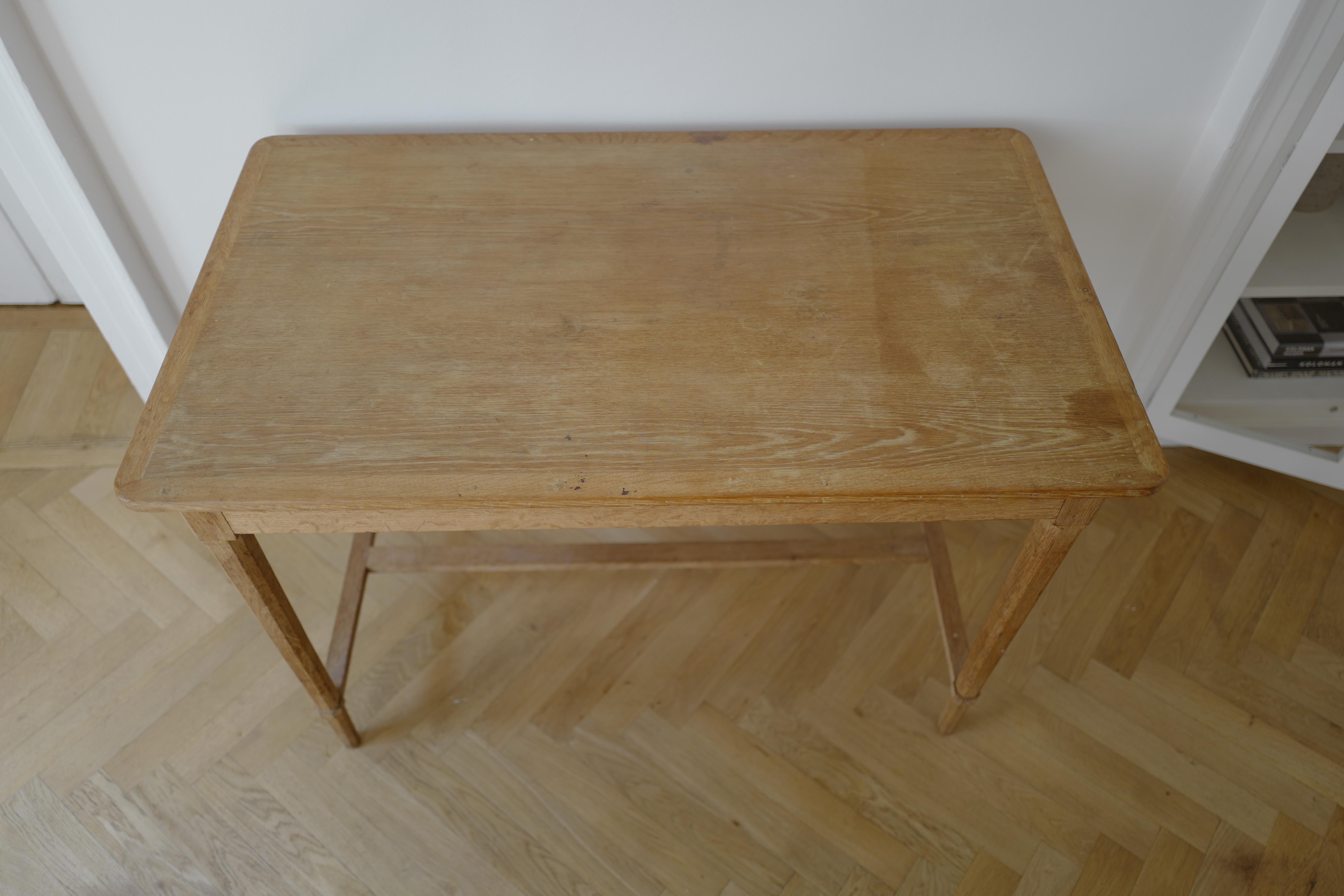 Mid-Century Modern Jean Michel Frank Style 1950’s Oak Wood Desk For Sale