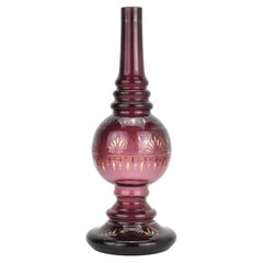 Large Antique Bohemian Gilded Glass Rose Water Sprinkler, 19th Century