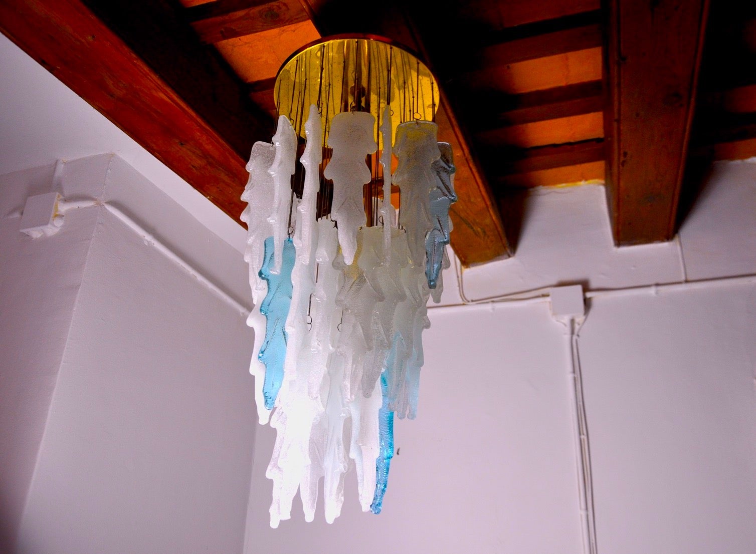 Hollywood Regency Albano Poli Poliarte Waterfall Suspension, 1970, Murano Italy For Sale