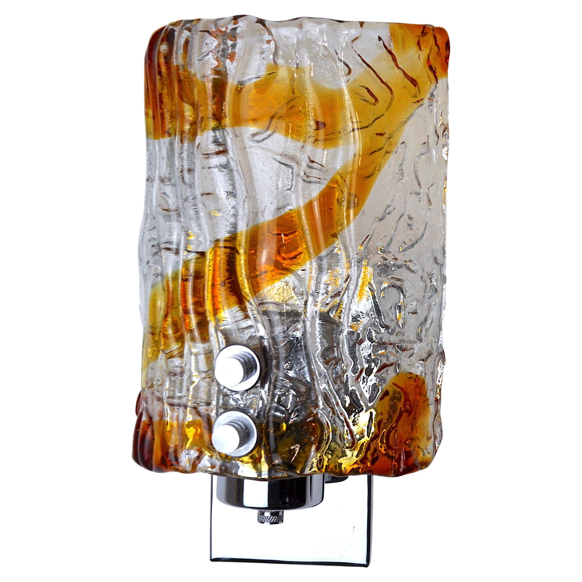 Two-tone Murano Mazzega wall lamp Italy 1970 For Sale