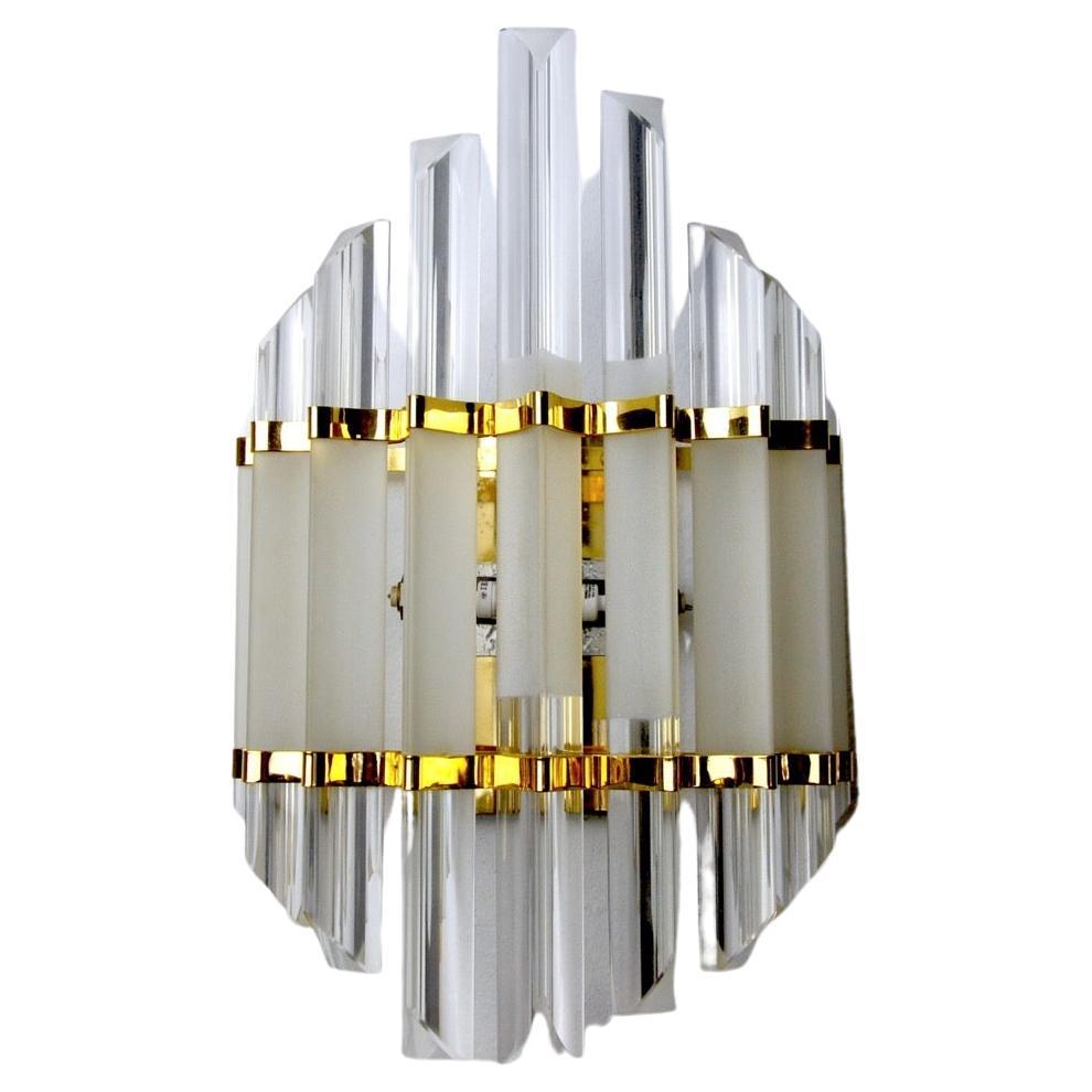 Venini Wall Lamp, Triedri Glass Italy, 1970 For Sale