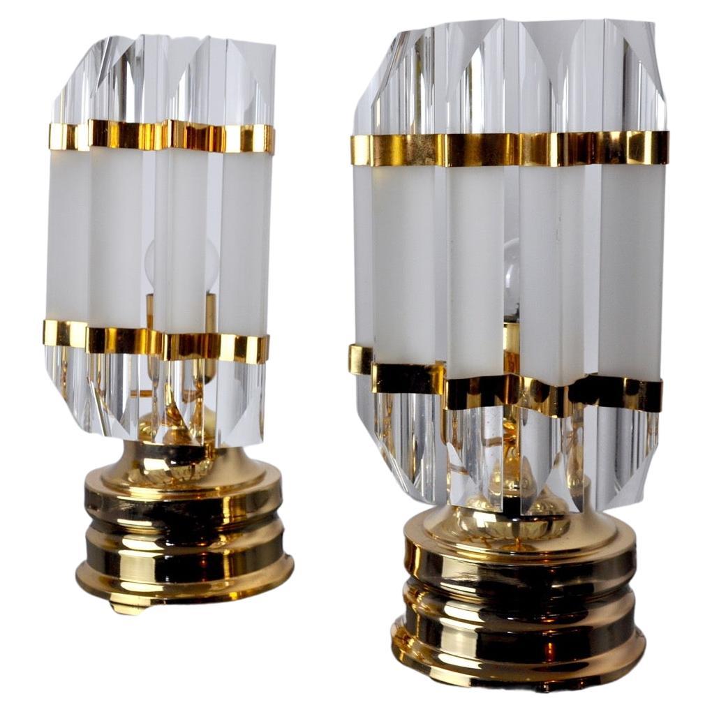 Pair of Venini Lamps, Murano Glass, Italy, 1980 For Sale