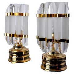 Pair of Venini Lamps, Murano Glass, Italy, 1980