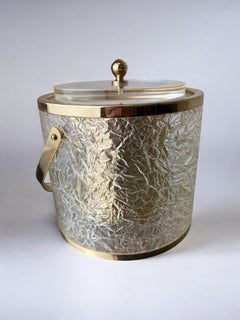 Secchiello per il ghiaccio in lucite in stile Dior con pinze, Italia, 1970