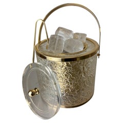 Secchiello per il ghiaccio in lucite in stile Dior con pinze, Italia, 1970
