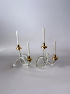 Coppia di candelieri a forma di pretzel di Dorothy Thorpe, 1970 circa