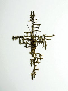Spanish Brutalist Brass Crucifix after Dalí's Christ, 1970's