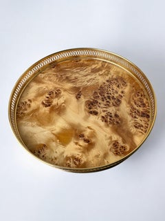 Aldo Tura Style tray in Lucite burl wood, Italy, Circa 1970