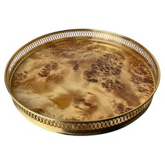Aldo Tura Style tray in Lucite burl wood, Italy, Circa 1970